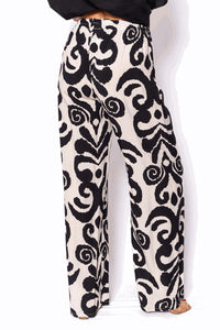 Miller Wide Leg Pant Black/Cream