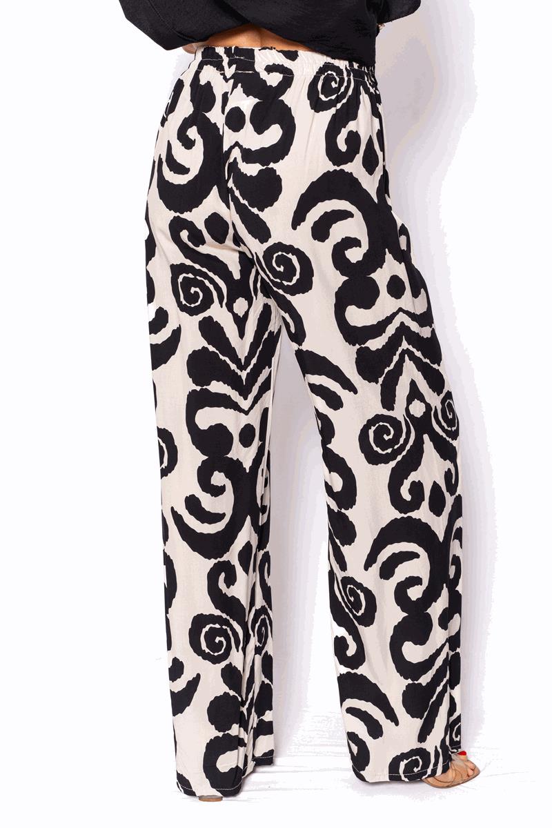 Miller Wide Leg Pant Black/Cream