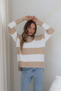 Zali Stripe Canyon Knit Oatmeal