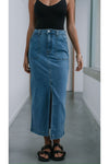 Vallee Denim Skirt Mid Blue