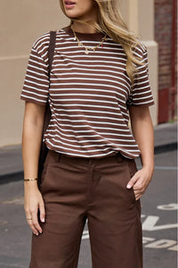 Carter Tee Chocolate White Stripe