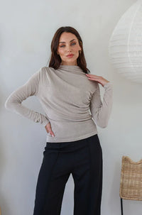 Martini Club Drape Top Latte