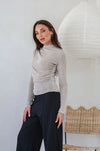 Martini Club Drape Top Latte