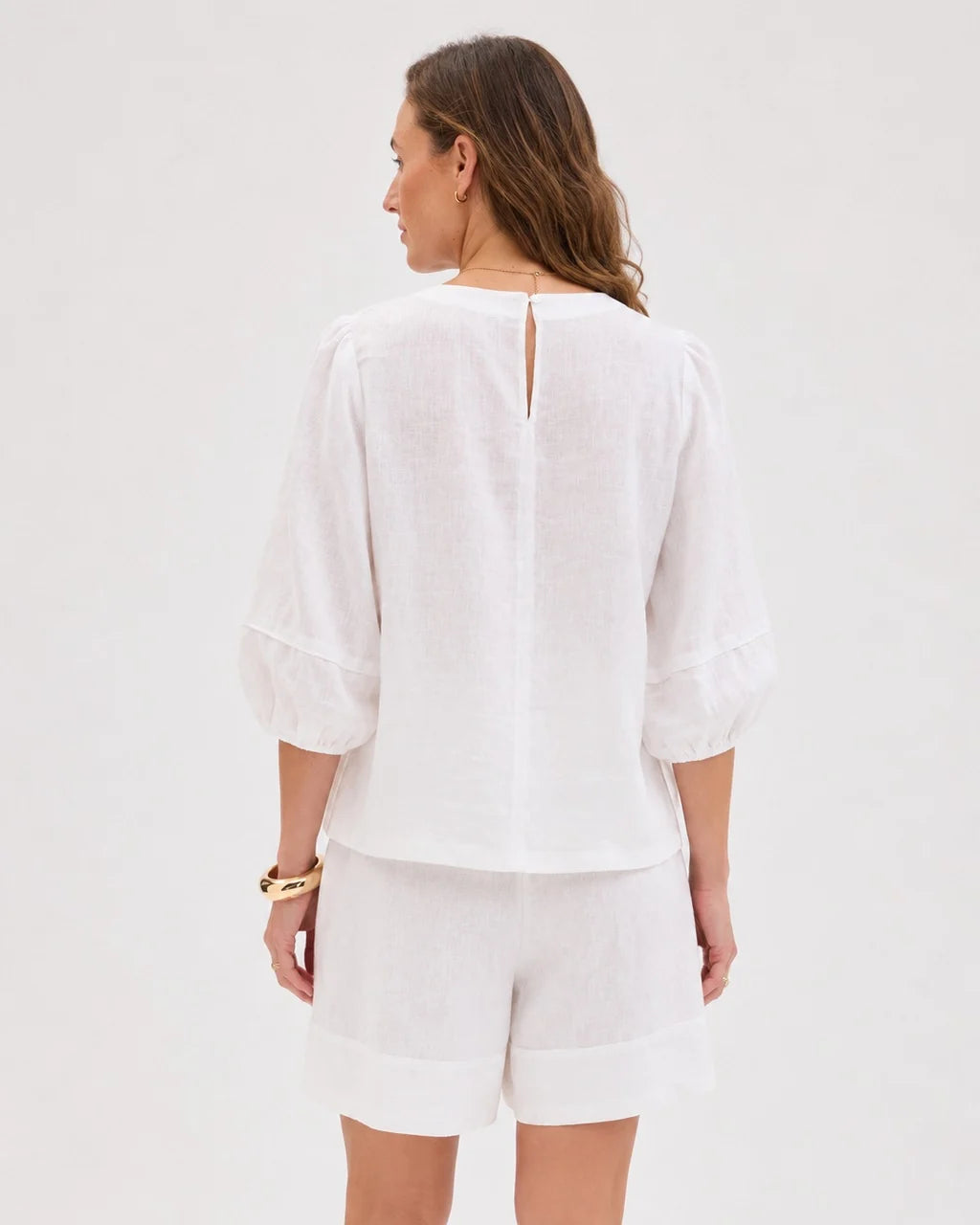 Sydney Puff Sleeve Top White