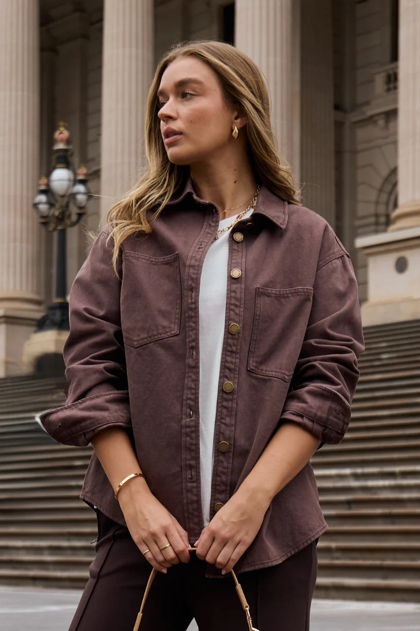 Lola Denim Jacket Chocolate