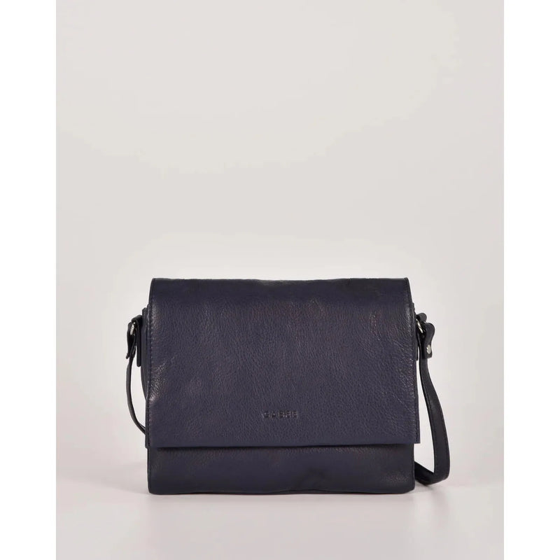Eloise Soft Leather Flap Bag Navy