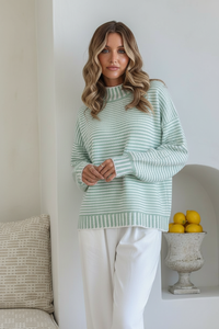 Billie Stripe Knit Sage/Stripe