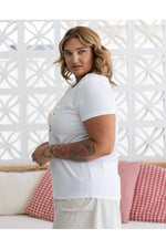Star Sequin Tee White/Gold