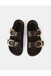 Mint Leather Slide Black
