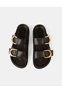 Mint Leather Slide Black