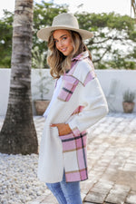 Darla Check Long Shacket Pink