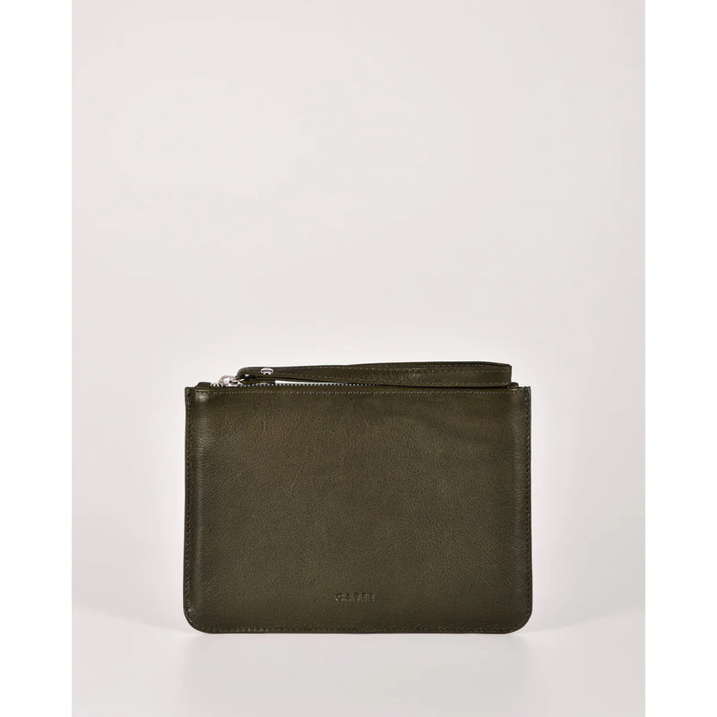 Queens Leather Pouch Olive
