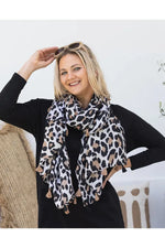Leopard Print Scarf Tan