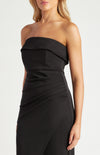 Emilia Strapless Midi Dress Black