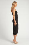Emilia Strapless Midi Dress Black