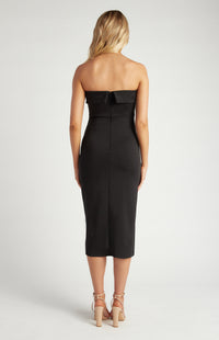 Emilia Strapless Midi Dress Black