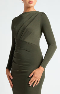 Lola Jersey Midi Dress Khaki