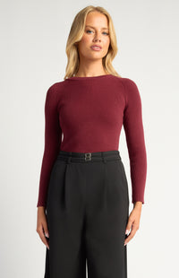 Estella Ribbed Knit Merlot