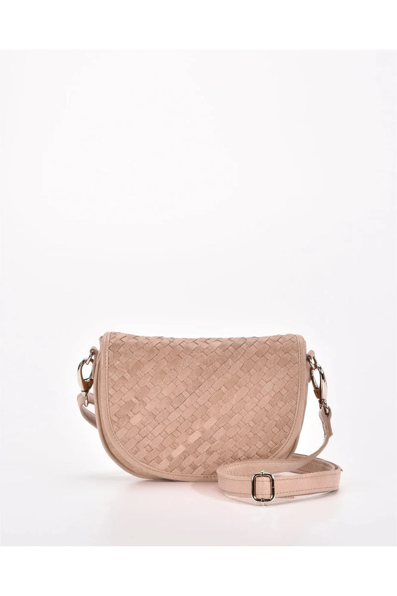 Surrey Woven Leather Bag Blush