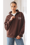 Feather Logo Sweater Chocolate