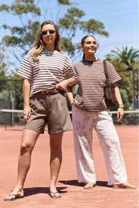 Carter Tee Chocolate White Stripe