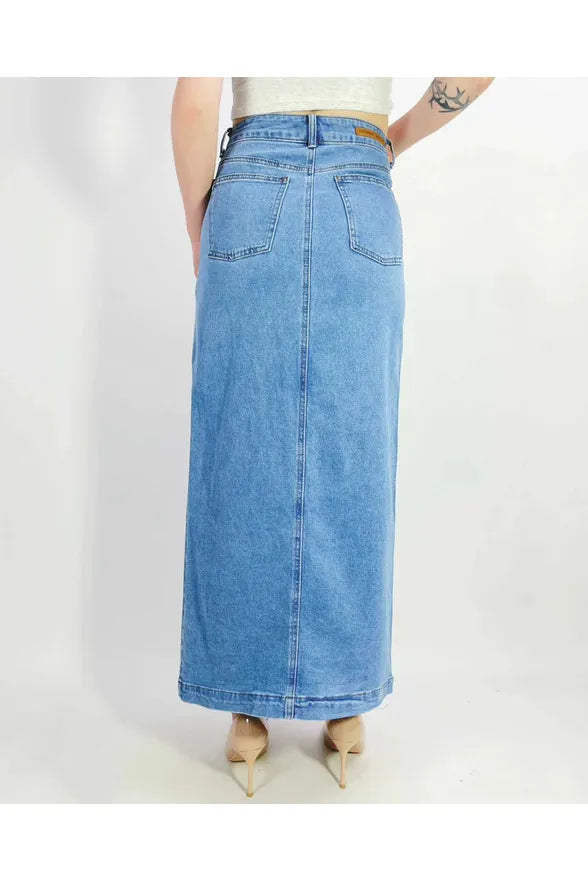 Vallee Denim Skirt Mid Blue