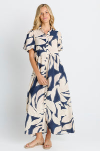 Nova Shirt Dress Navy Floral