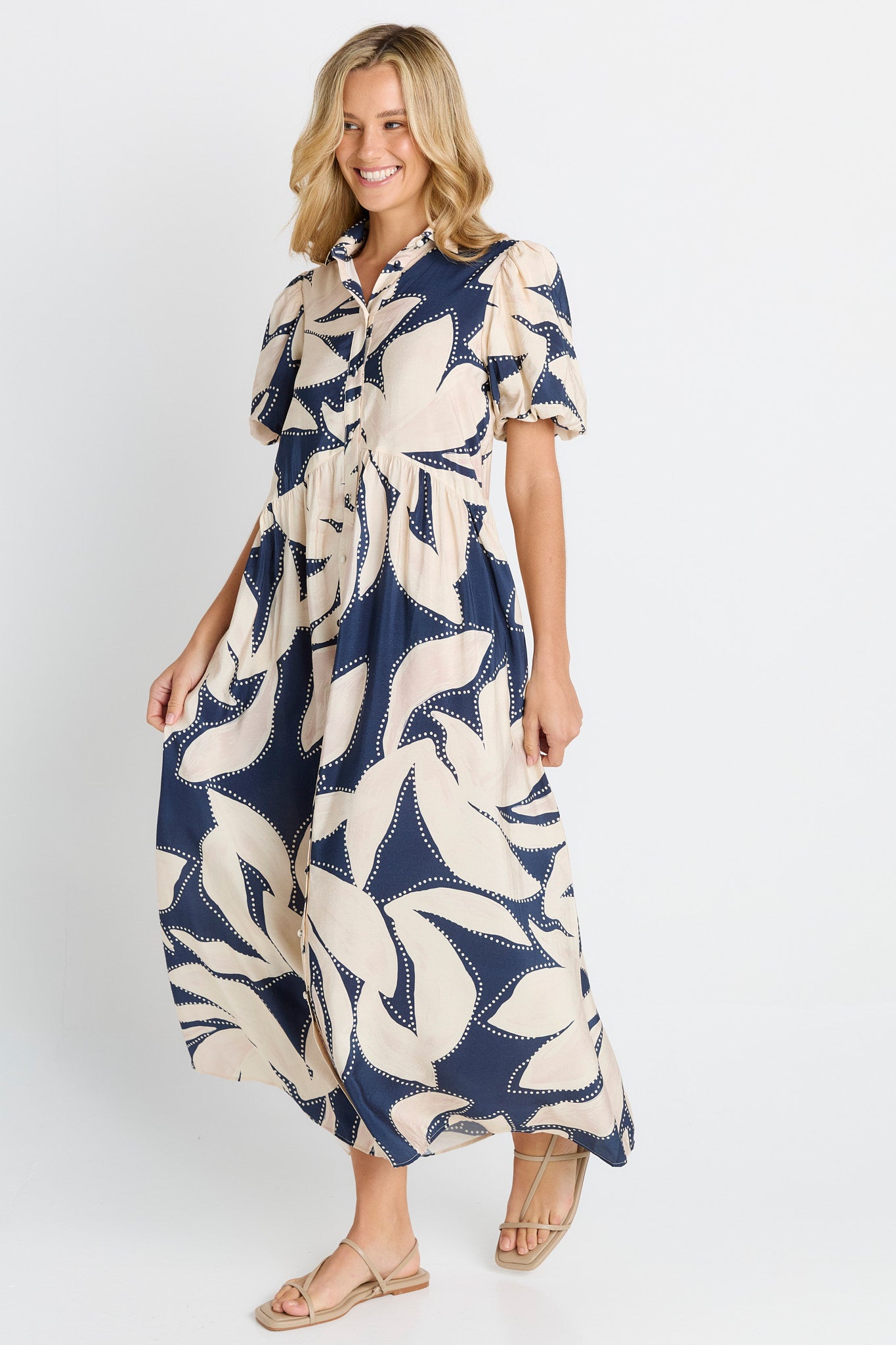 Nova Shirt Dress Navy Floral