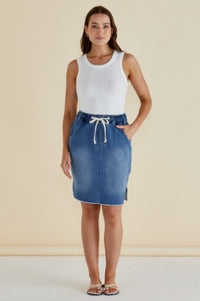 Augie Denim Skirt Blue