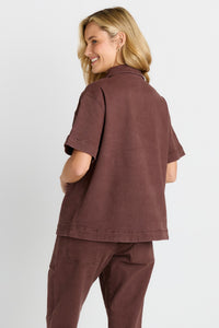Quinn Cotton Denim Shirt Chocolate