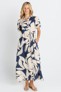 Nova Shirt Dress Navy Floral