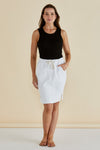 Augie Denim Skirt White