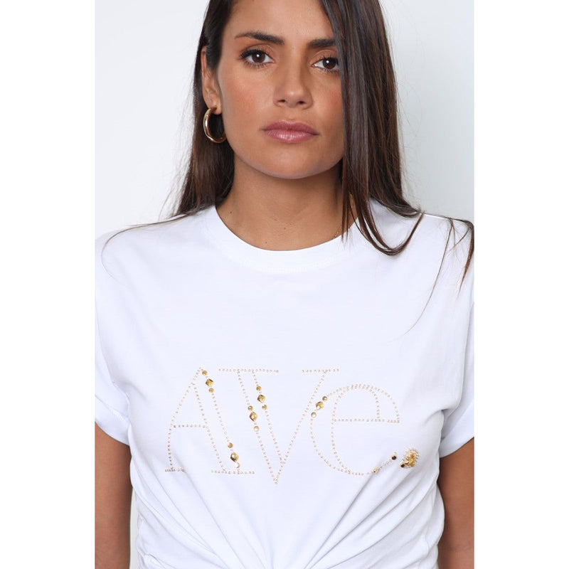 Ave The Label Tee White/Gold