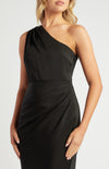Olivia Satin Midi Dress Black