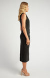 Olivia Satin Midi Dress Black