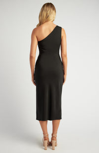 Olivia Satin Midi Dress Black
