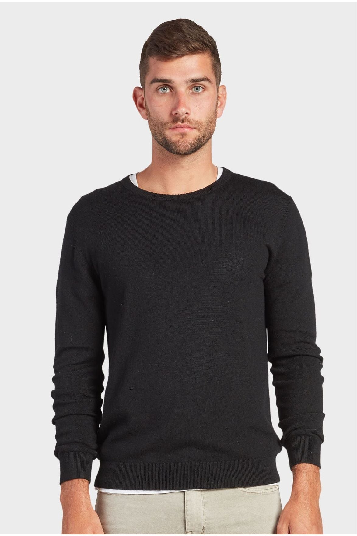 Academy Merino Crew Black