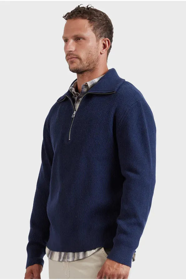 Le Mans 1/2 Zip Knit Navy