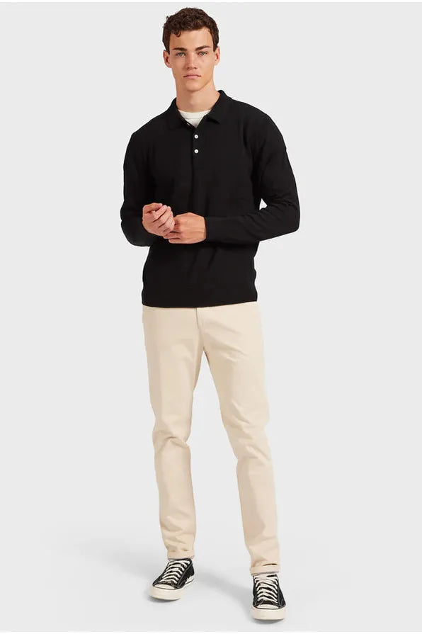 Academy Merino Polo Black