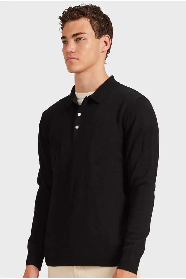 Academy Merino Polo Black