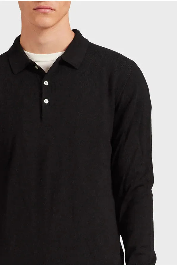 Academy Merino Polo Black