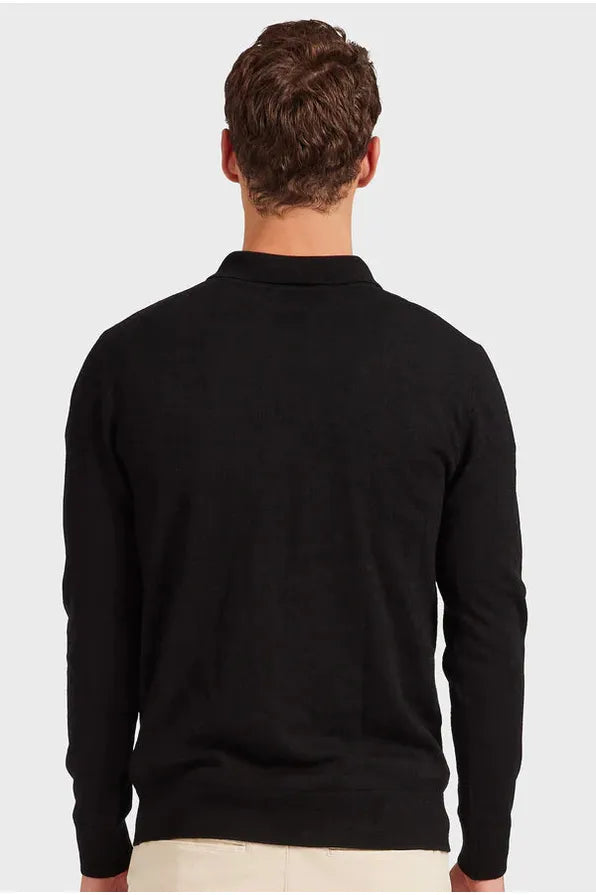 Academy Merino Polo Black