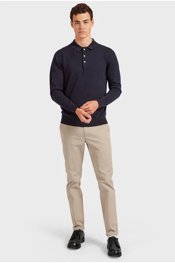 Academy Merino Polo Navy