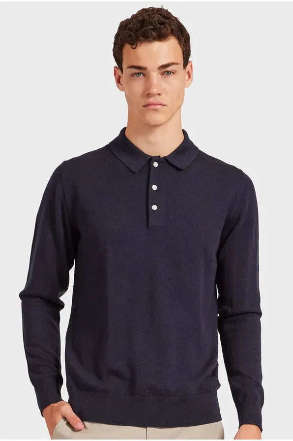 Academy Merino Polo Navy