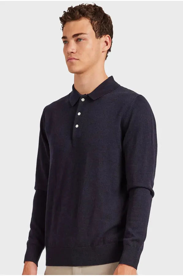 Academy Merino Polo Navy