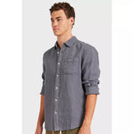 Hampton L/S Linen Shirt Infinity Blue
