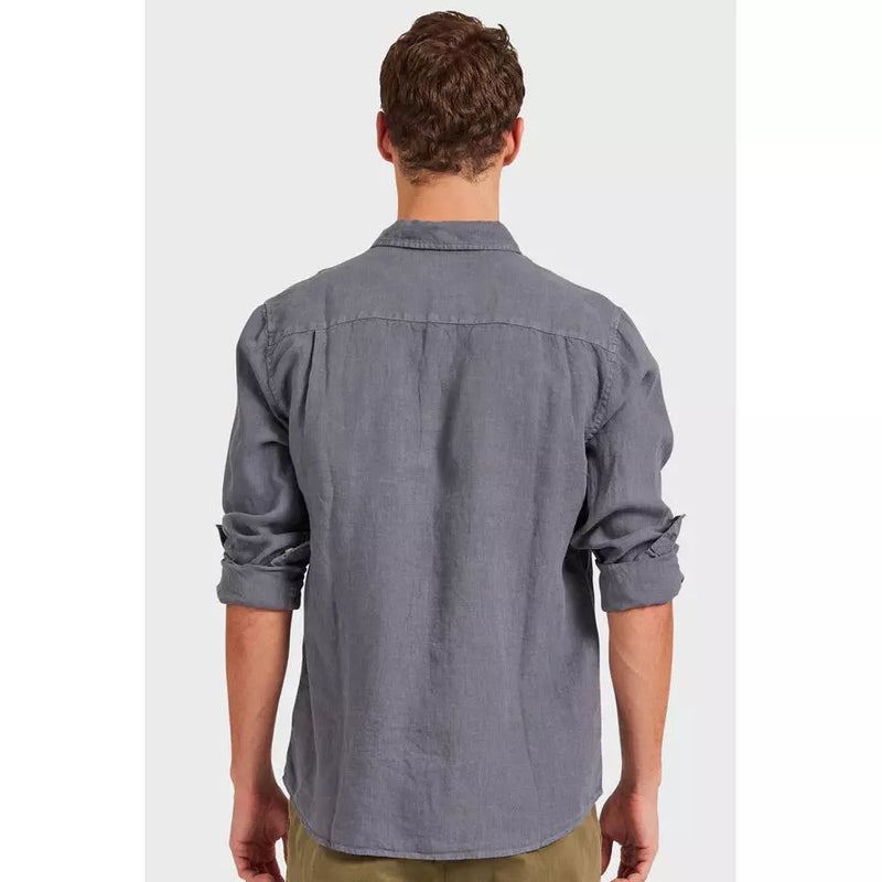 Hampton L/S Linen Shirt Infinity Blue