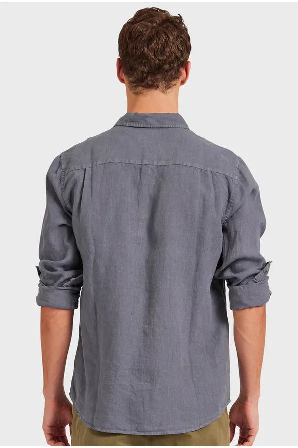 Hampton L/S Linen Shirt Infinity Blue