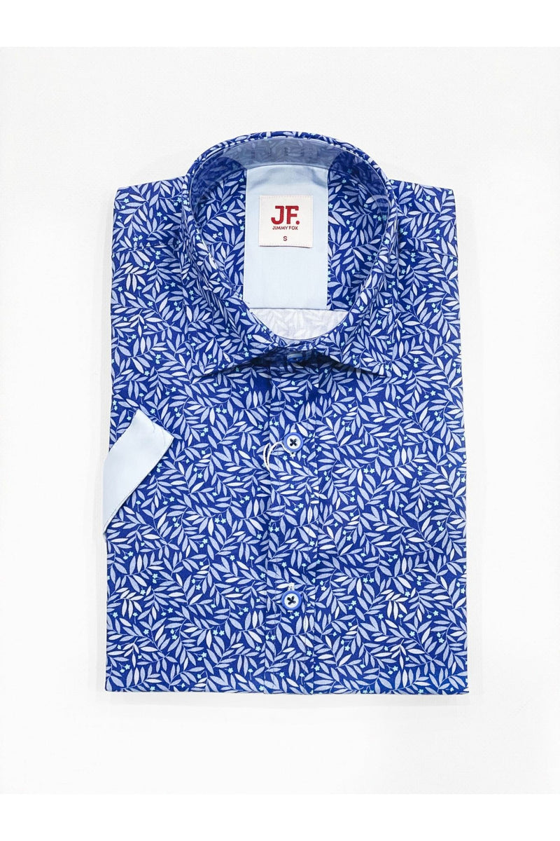 Jimmy Fox Dress Shirt Purple Leaf