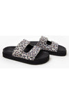 Mel Leather Slide Leopard